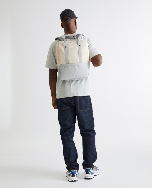 Mochila compacta unisex con dos compartimentos - Lefrik - Gris / Blanco Gris / Blanco-2