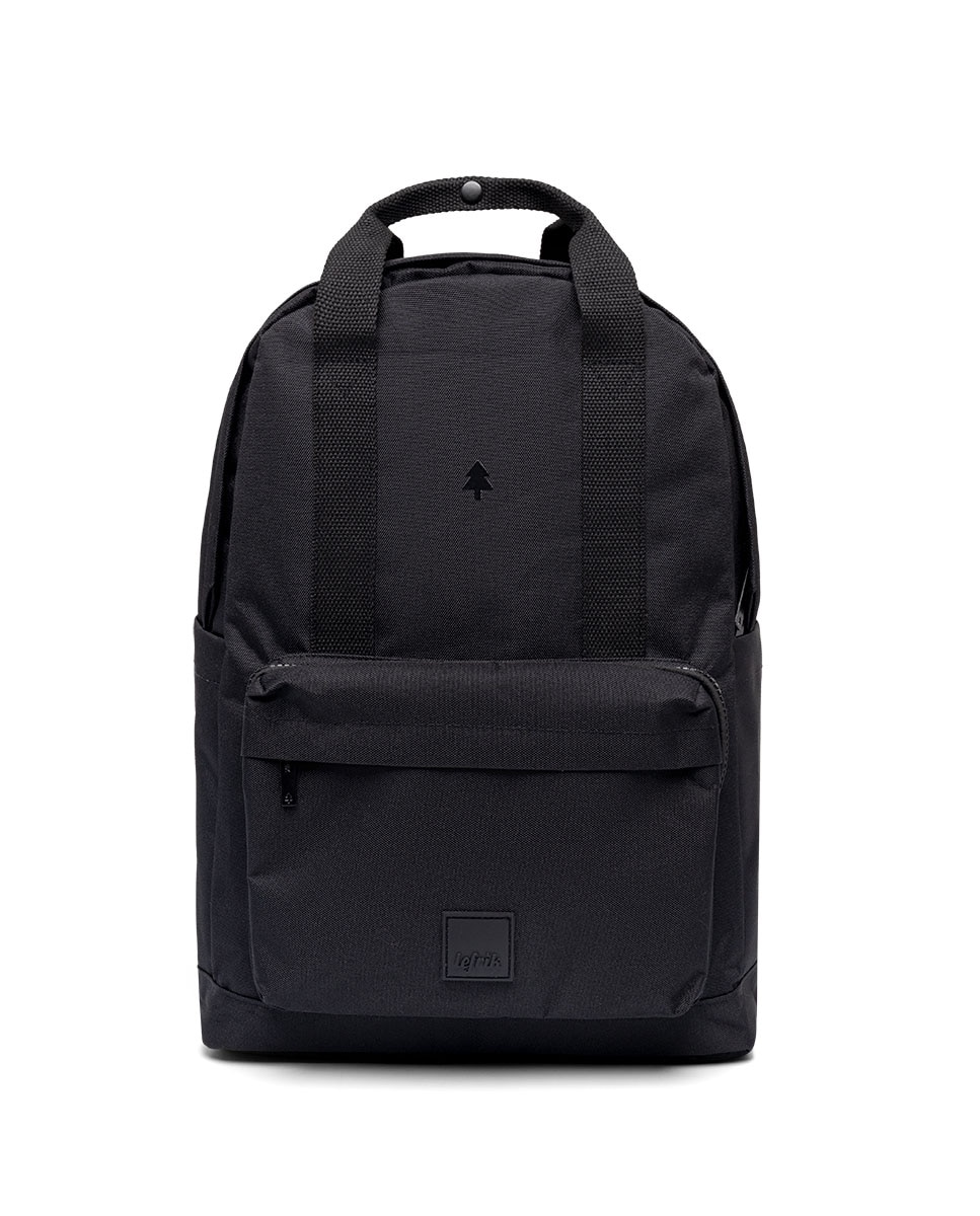 Mochila de silueta clásica con asas de algodón. - Lefrik - Negro Negro-1