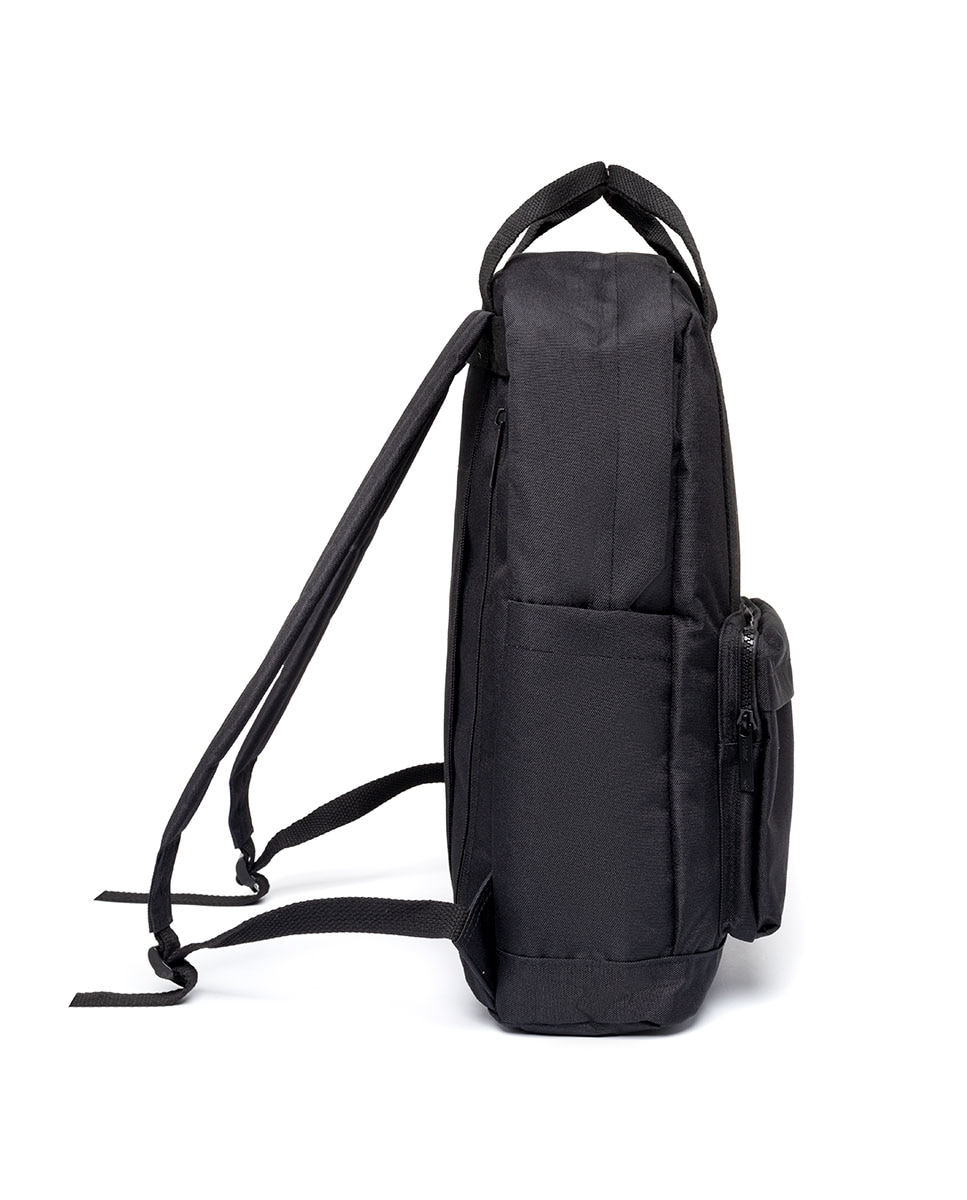 Mochila de silueta clásica con asas de algodón. - Lefrik - Negro Negro-3
