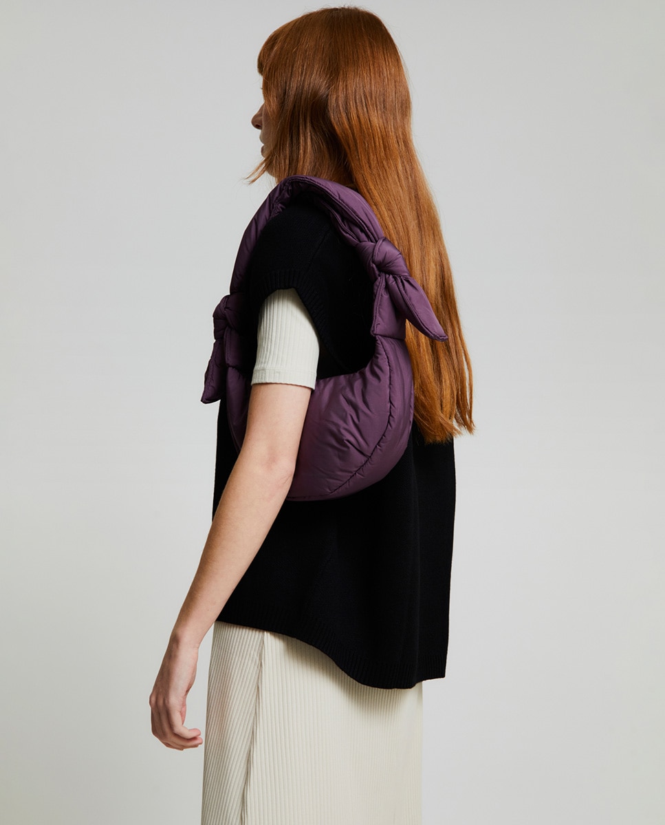 Bolso mini acolchado con cremallera de mujer - Lefrik - Morado Morado-2
