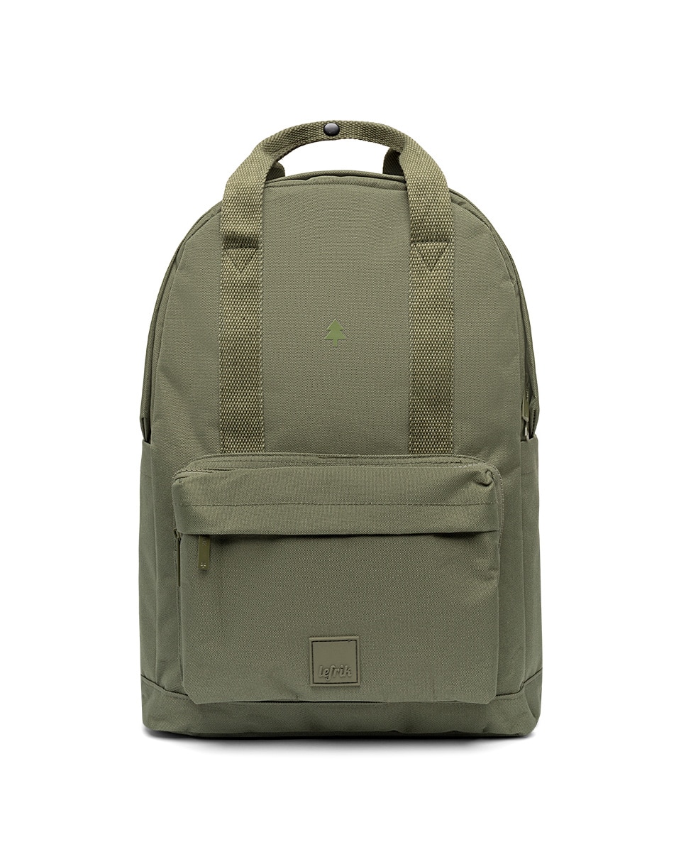 Mochila de silueta clásica con asas de algodón. - Lefrik - Verde Oliva Verde Oliva-1