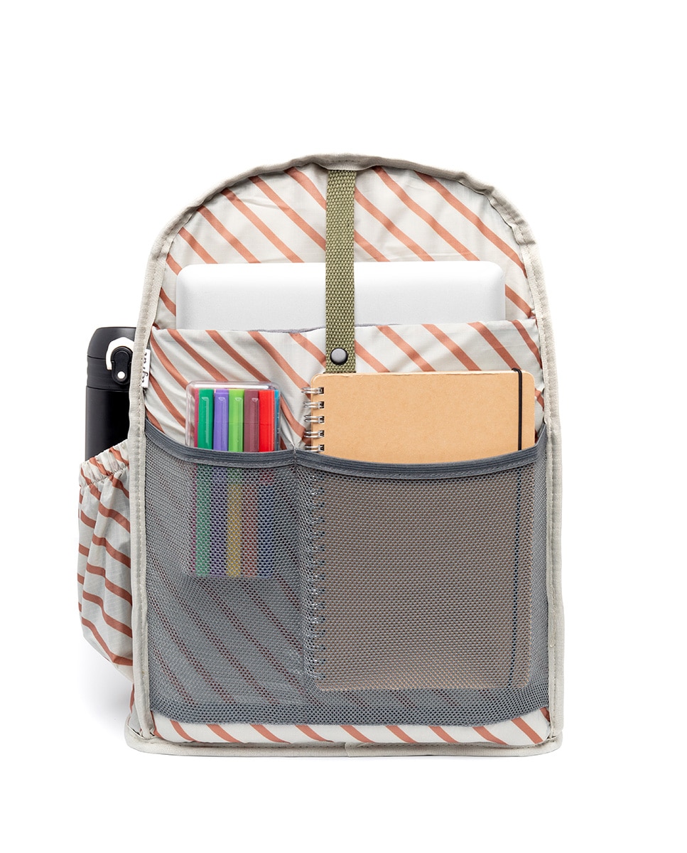 Mochila de silueta clásica con asas de algodón. - Lefrik - Verde Oliva Verde Oliva-4