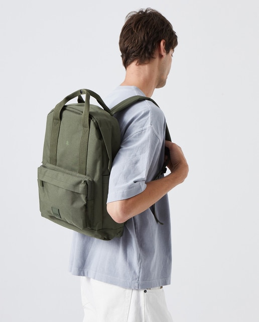 Mochila de silueta clásica con asas de algodón. - Lefrik - Verde Oliva Verde Oliva-2