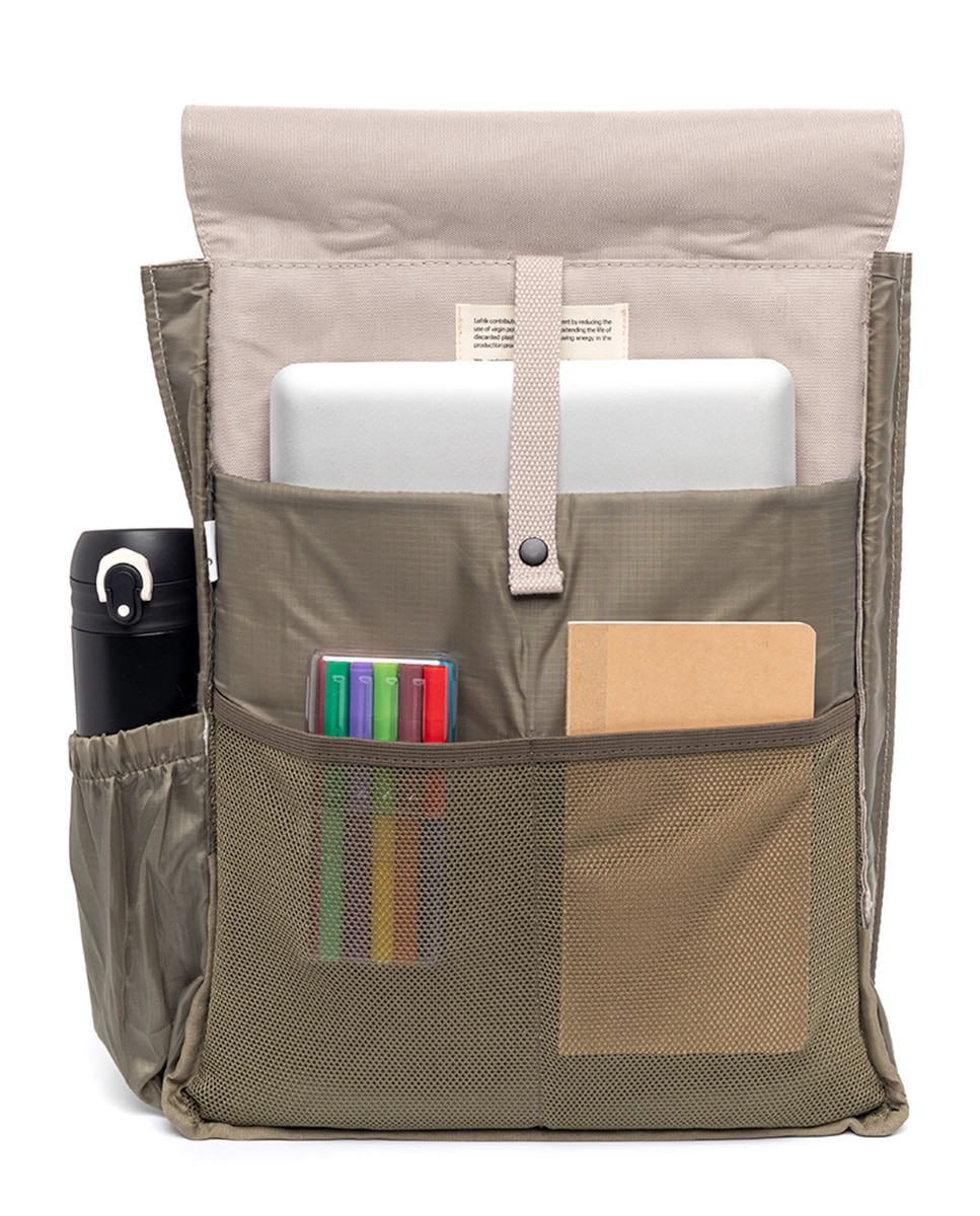 Mochila cierre doble minimalista unisex - Lefrik - Ceniza Ceniza-3