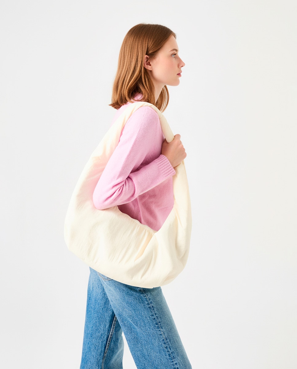 Bolso bandolera moderno y unisex gran capacidad - Lefrik - Marfil Marfil-3