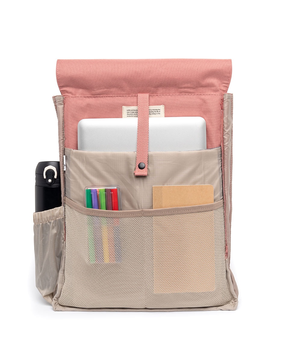 Mochila cierre doble minimalista unisex - Lefrik - Rosa Rosa-3