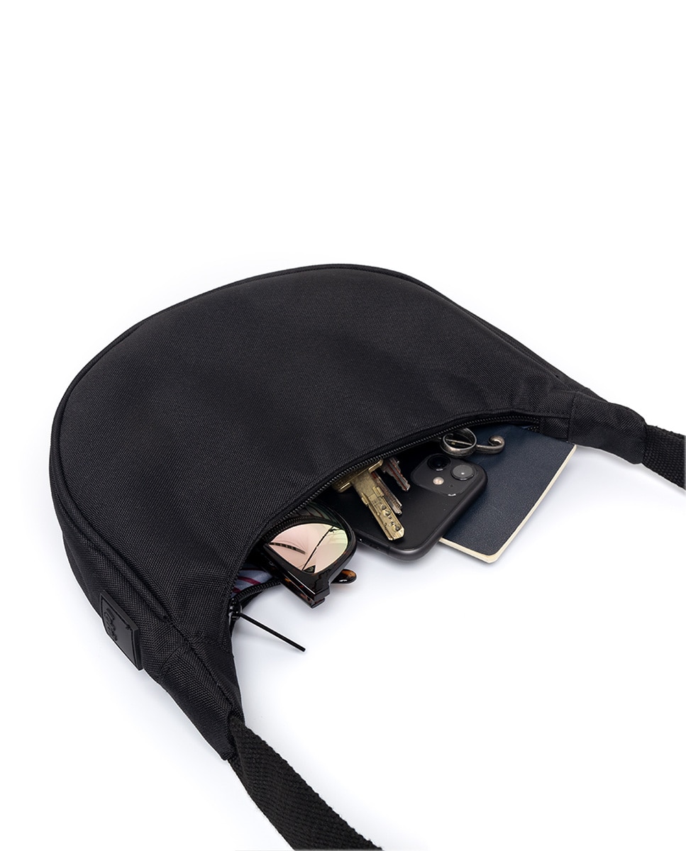 Bolso mini media luna con correa ajustable - Lefrik - Negro Negro-2