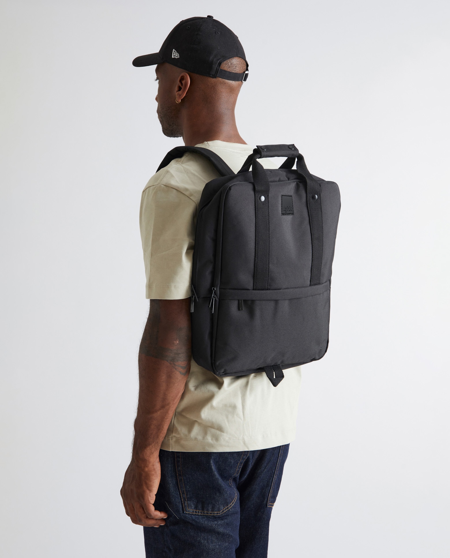 Mochila unisex urbana con dos compartimentos - Lefrik - Negro Negro-2