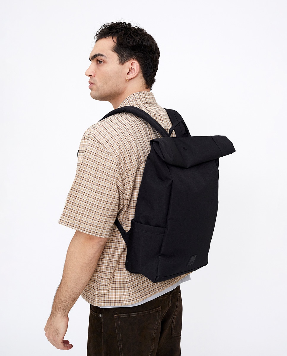 Mochila enrollable unisex con cremallera e imanes - Lefrik - Negro Negro-2