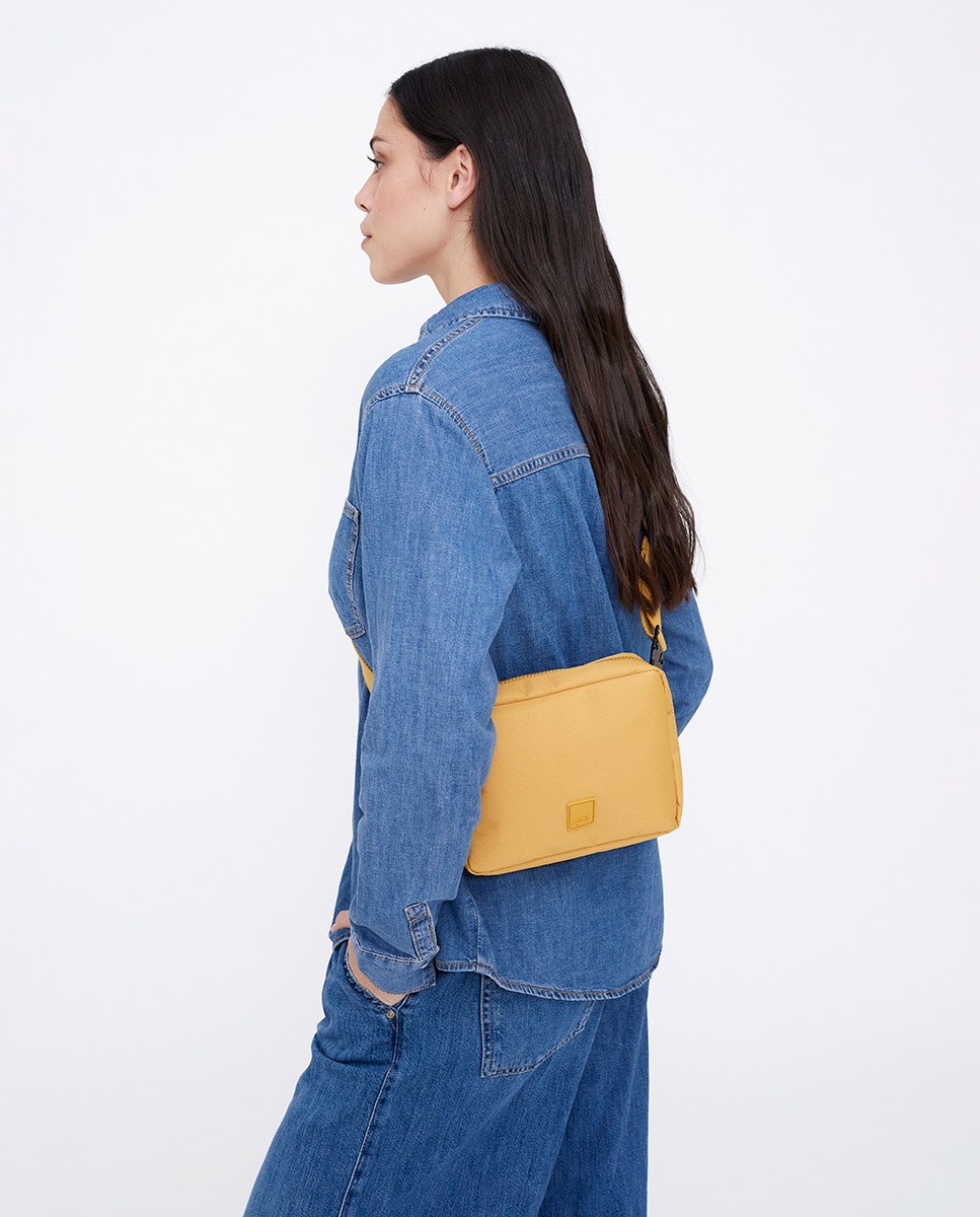 Riñonera cuadrada con bolsillos unisex - Lefrik - Mostaza Mostaza-2