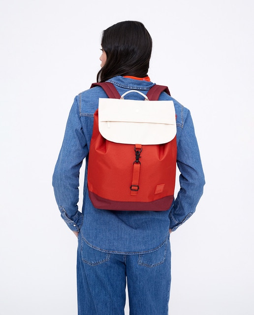 Mochila unisex urbana para el día a día - Lefrik - Rojo / Blanco Rojo / Blanco-2