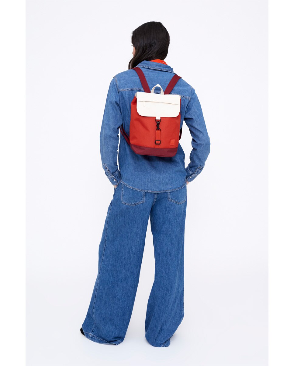 Mochila pequeña de mujer compacta y ligera - Lefrik - Rojo / Blanco Rojo / Blanco-2