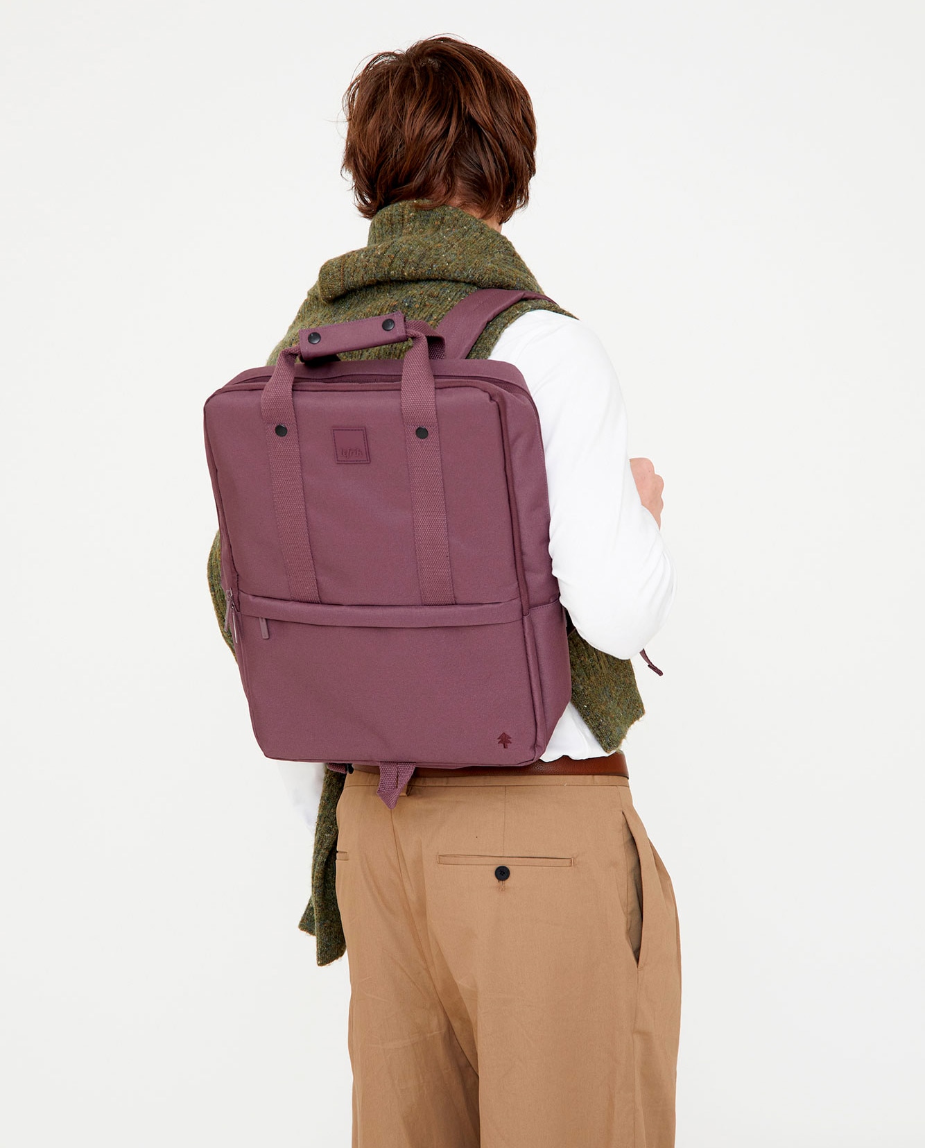 Mochila unisex urbana con dos compartimentos - Lefrik - Gris / Blanco Morado-2