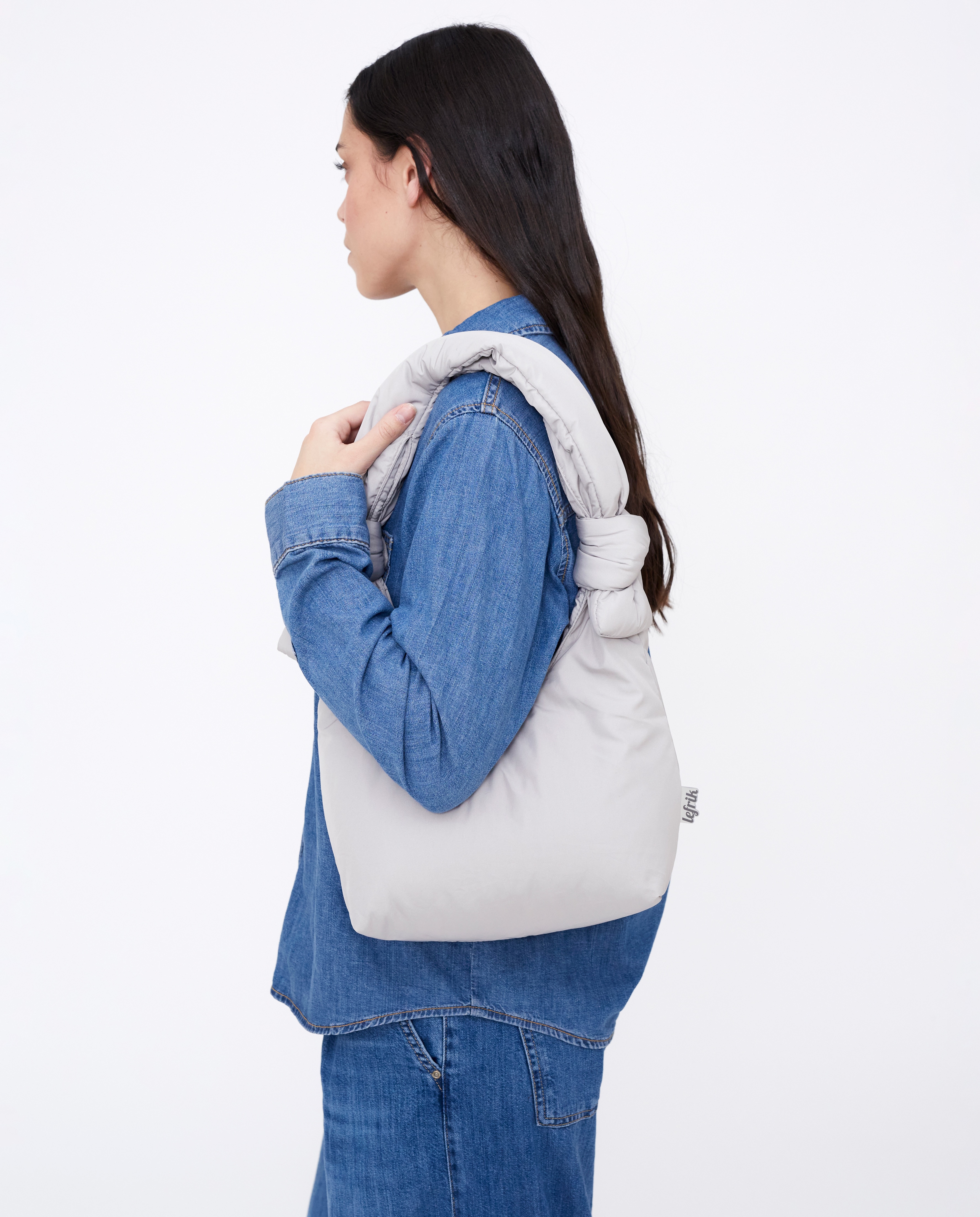Bolso compacto acolchado con cremallera de mujer - Lefrik - Gris Piedra Gris Piedra-2