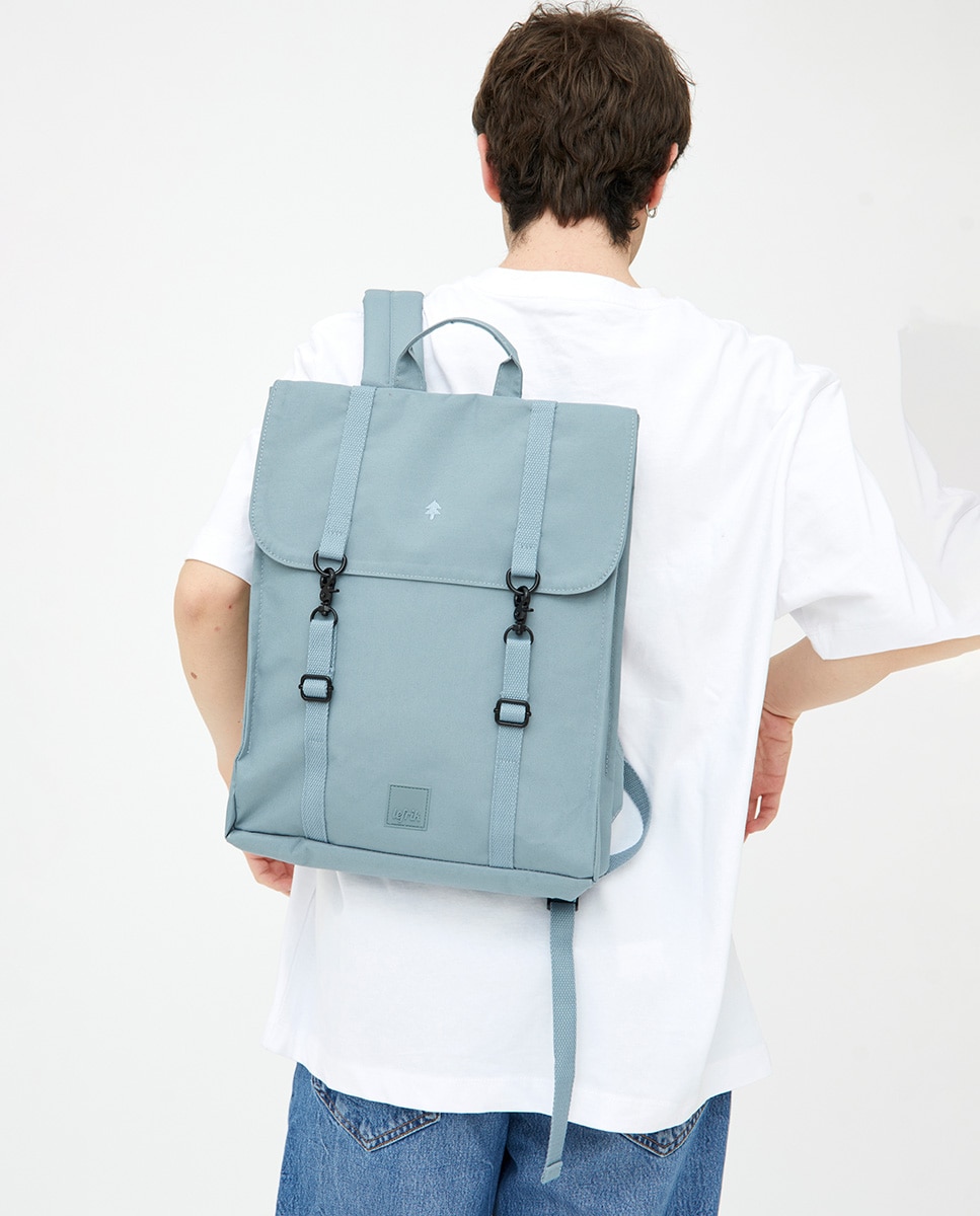 Mochila cierre doble minimalista unisex - Lefrik - Azul claro Azul claro-2