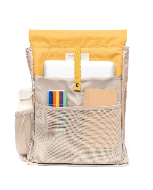 Mochila cierre doble minimalista unisex - Lefrik - Mostaza Mostaza-2