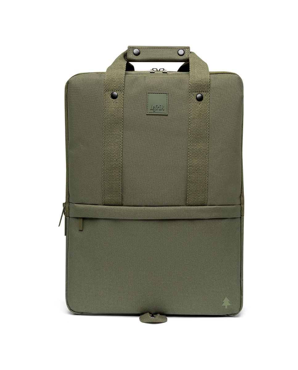 Mochila unisex urbana con dos compartimentos - Lefrik - Verde Oliva Verde Oliva-1