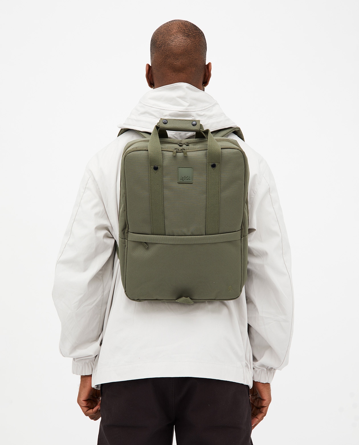Mochila unisex urbana con dos compartimentos - Lefrik - Verde Oliva Verde Oliva-2