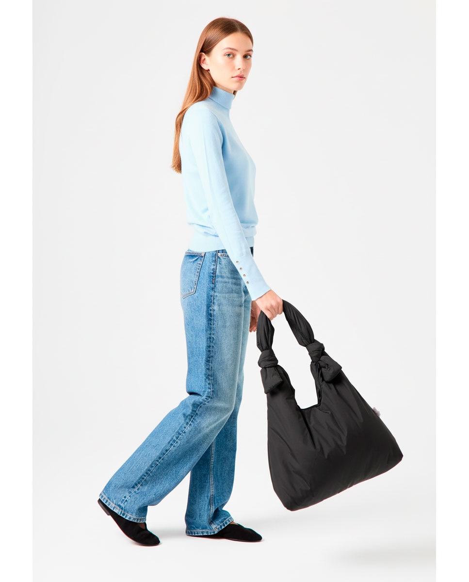 Bolso grande acolchado con cremallera de mujer - Lefrik - Negro Negro-3