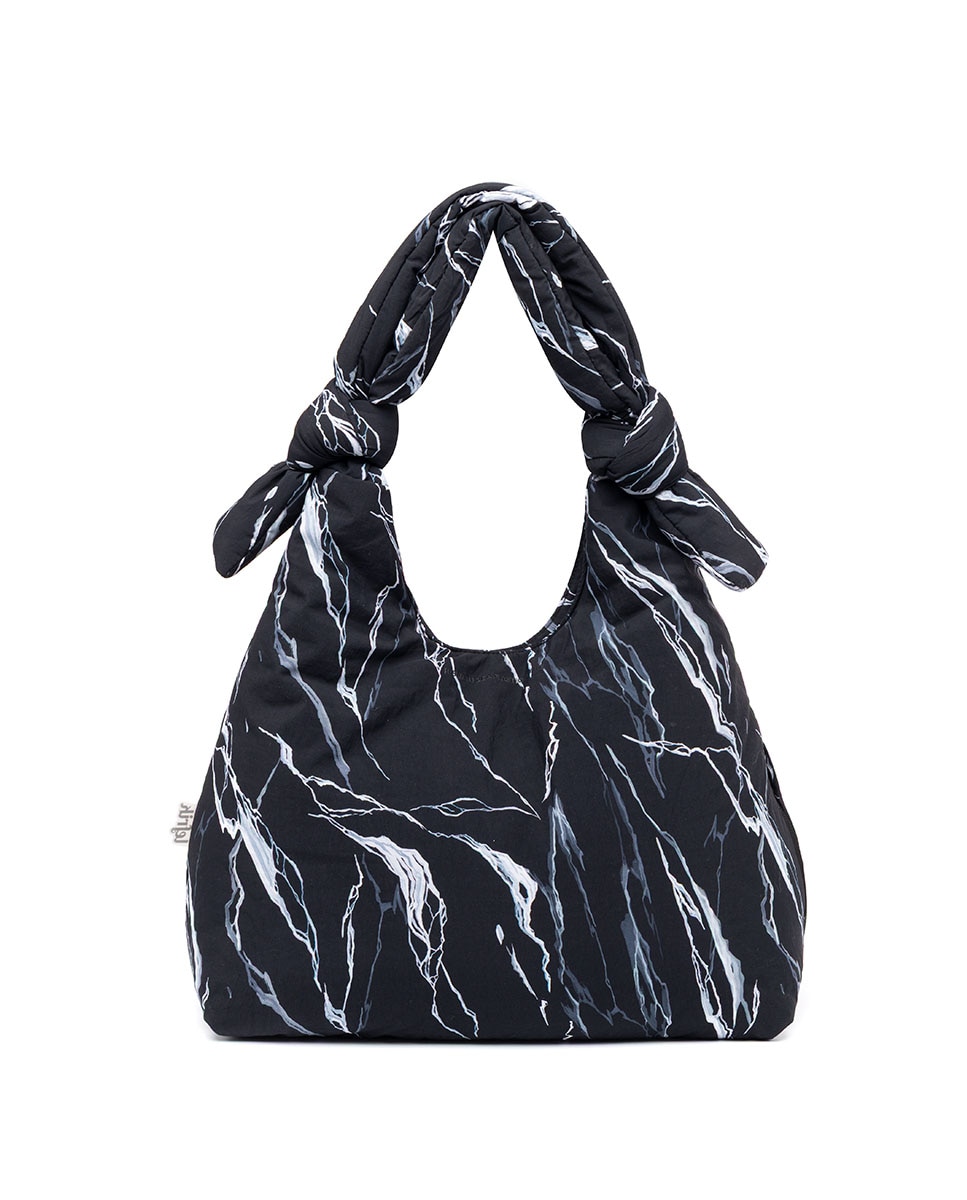 Bolso grande acolchado con cremallera de mujer - Lefrik - Negro / Blanco Negro / Blanco-1