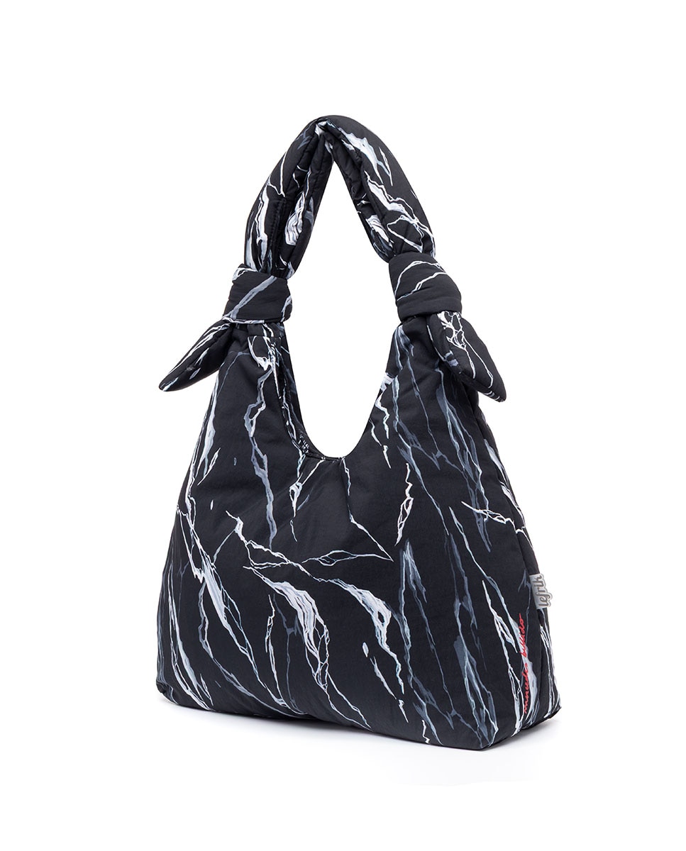 Bolso grande acolchado con cremallera de mujer - Lefrik - Negro / Blanco Negro / Blanco-4