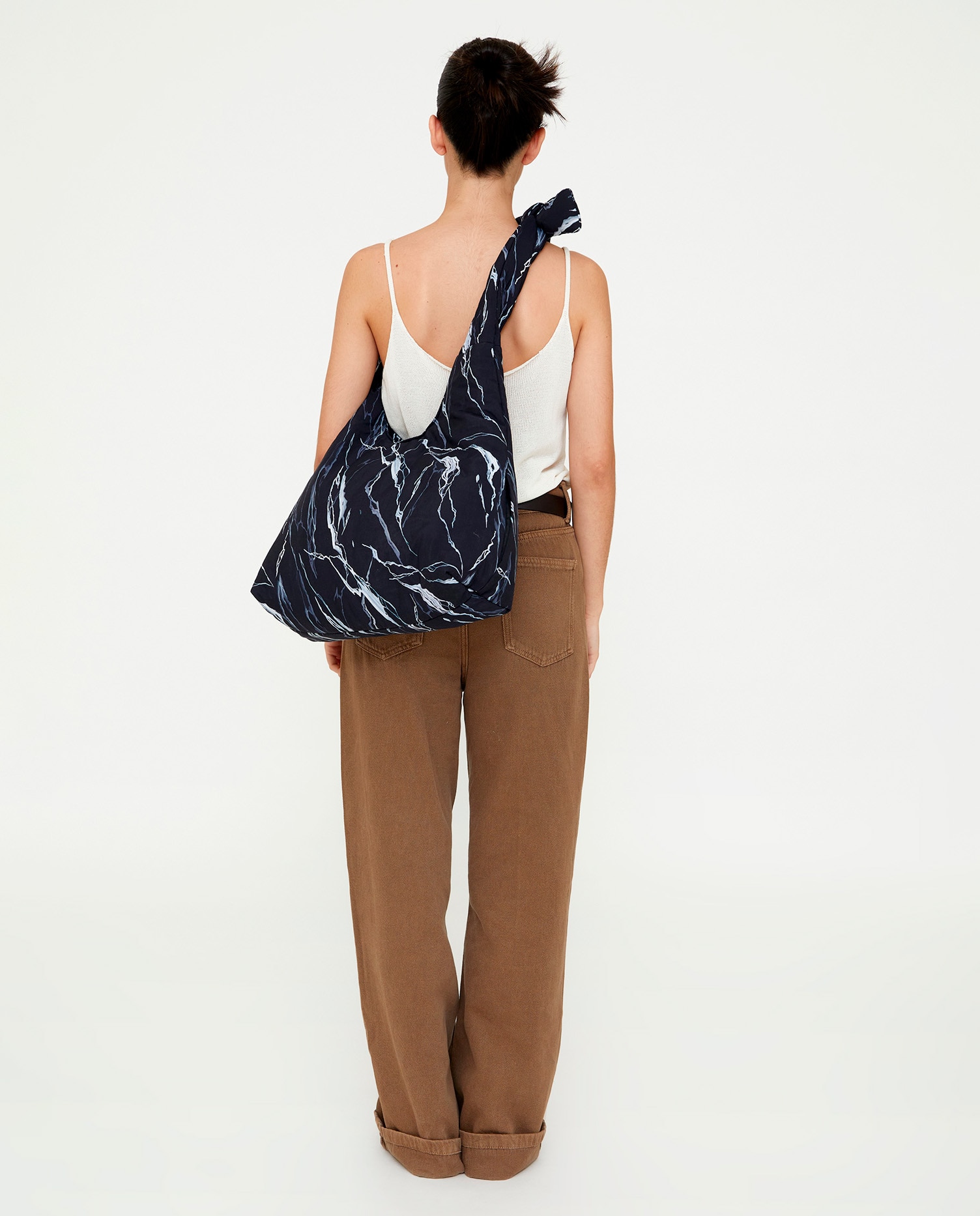 Bolso grande acolchado con cremallera de mujer - Lefrik - Negro / Blanco Negro / Blanco-2