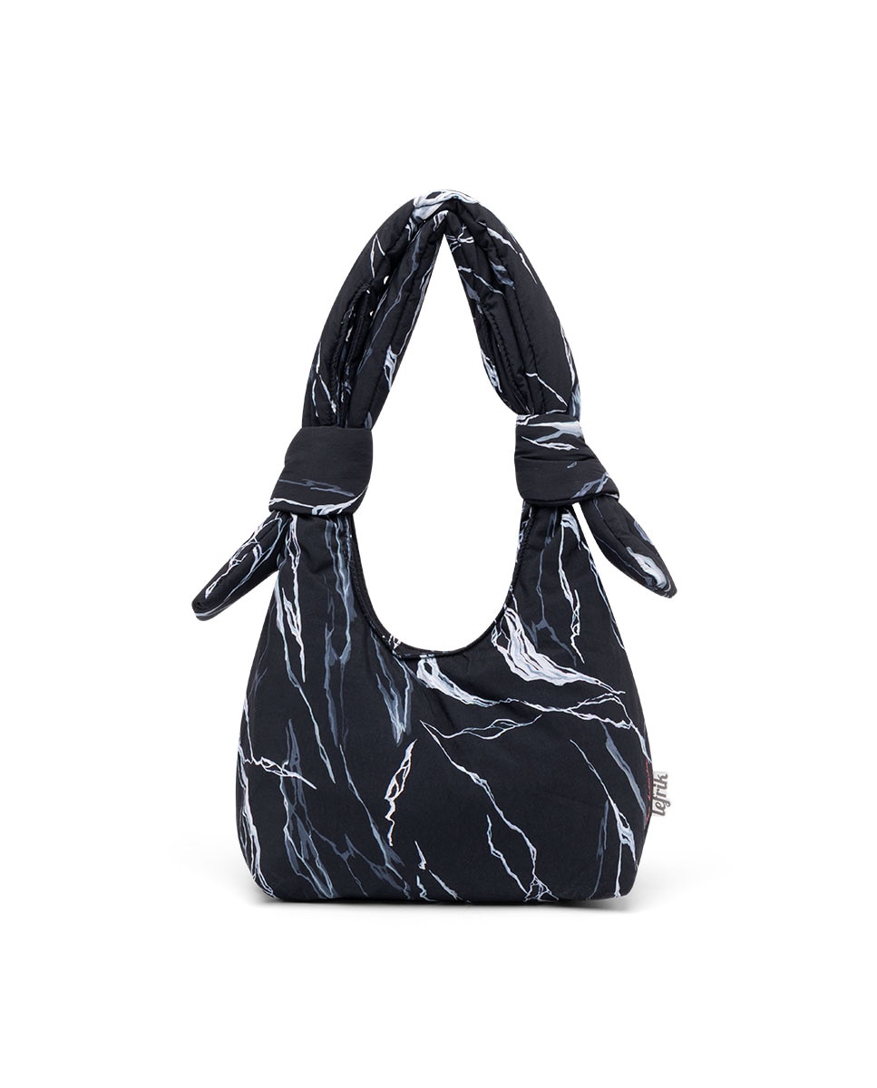 Imagen 0 de Bolso compacto acolchado con cremallera de mujer Negro / Blanco