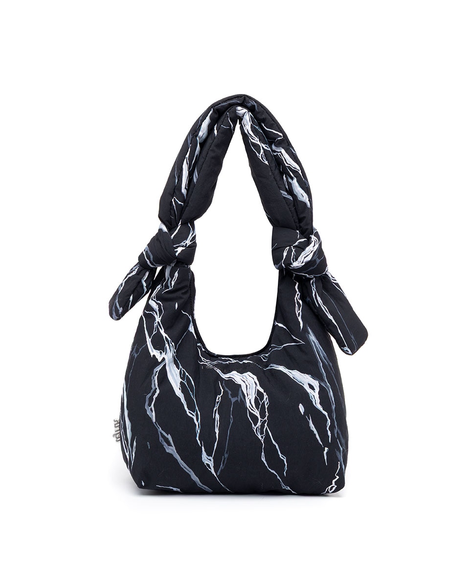 Bolso compacto acolchado con cremallera de mujer - Lefrik - Negro / Blanco Negro / Blanco-4