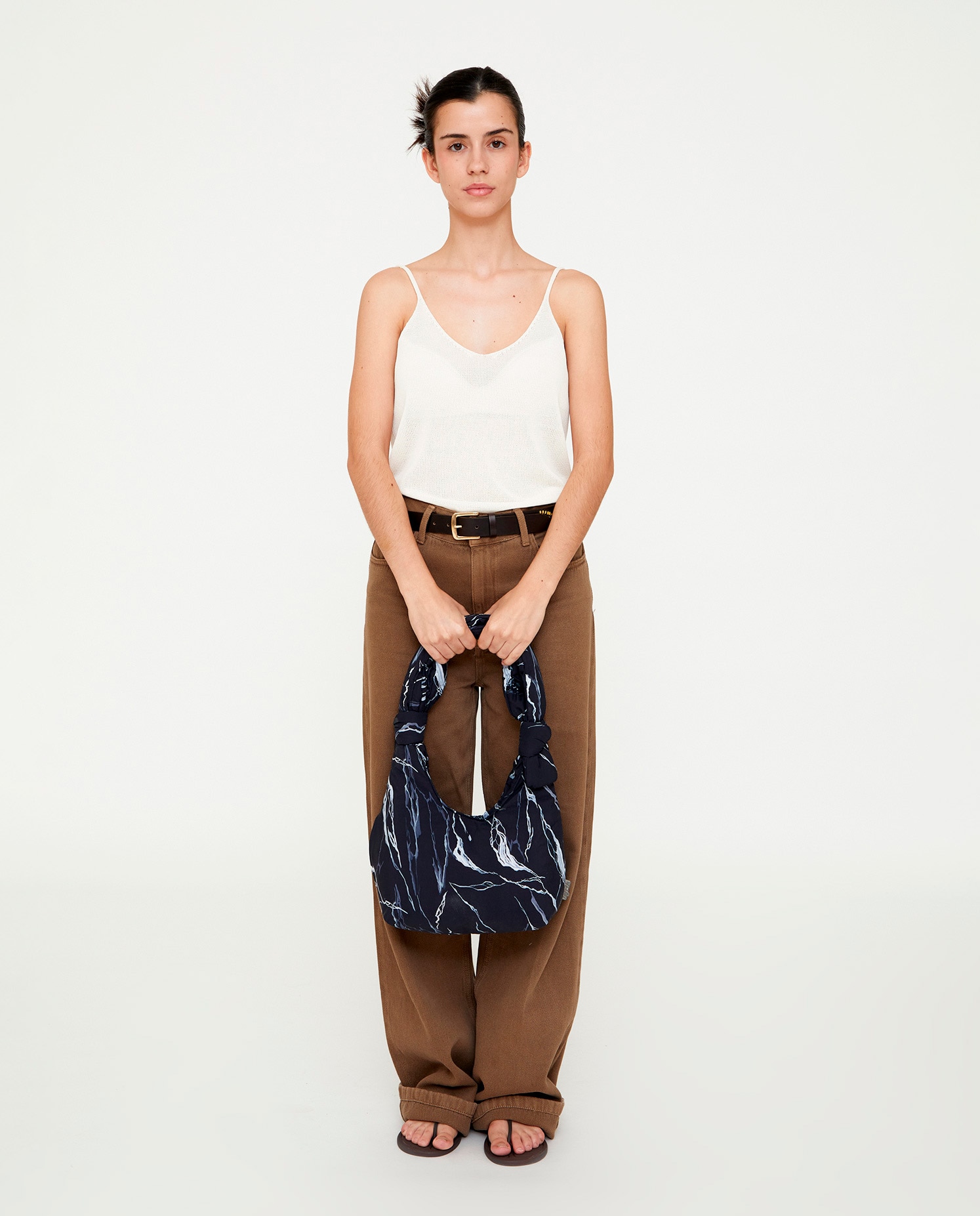 Bolso compacto acolchado con cremallera de mujer - Lefrik - Negro / Blanco Negro / Blanco-3