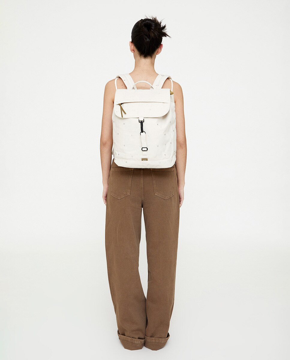 Mochila unisex urbana para el día a día - Lefrik - Beige/Marrón Beige/Marrón-2