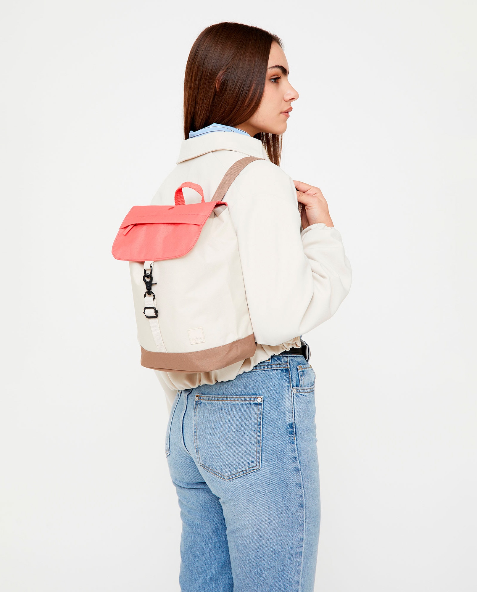 Mochila pequeña de mujer compacta y ligera - Lefrik - Rosa / Blanco Rosa / Blanco-2
