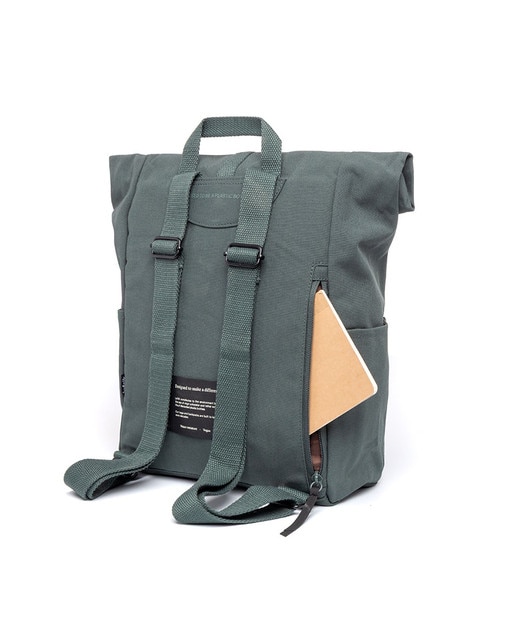 Mochila pequeña enrollable unisex con cremallera e imanes - Lefrik - Verde azulado Verde azulado-4