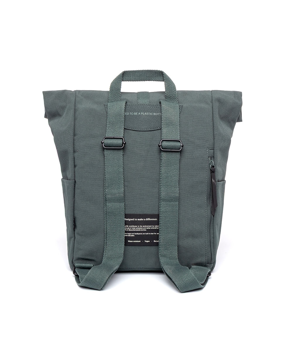 Mochila pequeña enrollable unisex con cremallera e imanes - Lefrik - Verde azulado Verde azulado-6