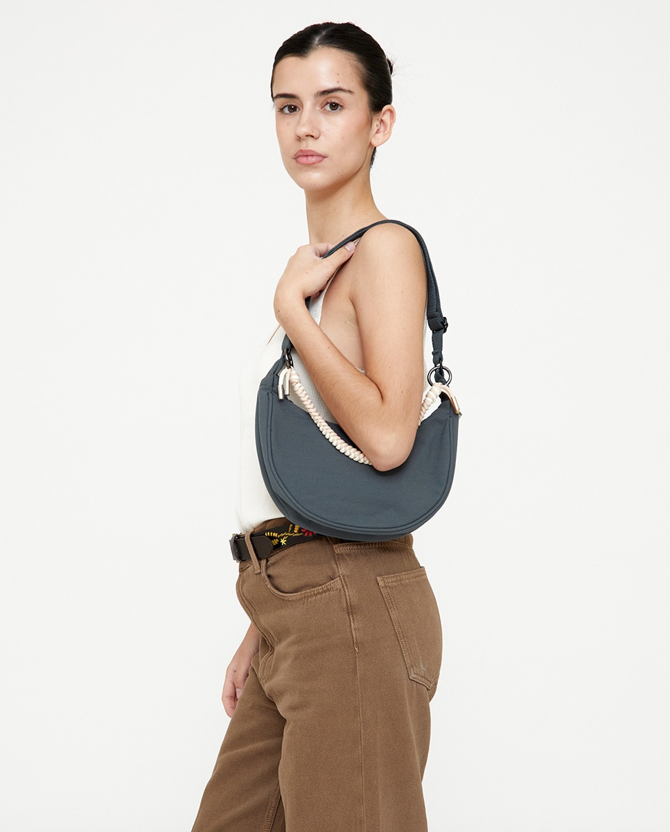 Bolso mini media luna con correa ajustable - Lefrik - Verde azulado Verde azulado-2