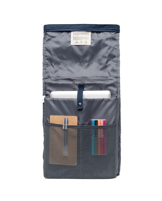 Mochila enrollable unisex con cremallera e imanes - Lefrik - Azul marino Azul marino-3