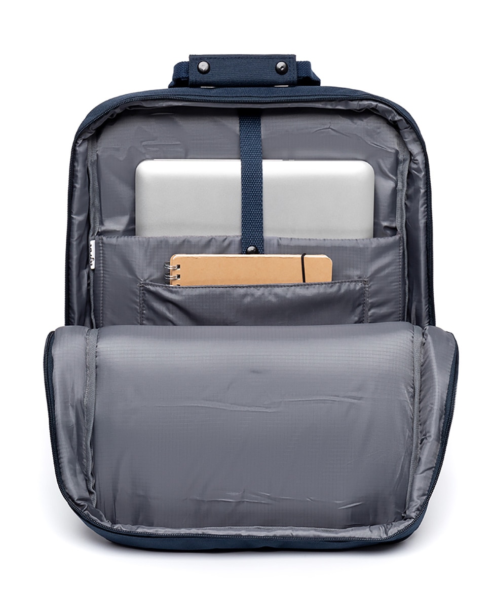Mochila unisex urbana con dos compartimentos - Lefrik - Azul oscuro Azul oscuro-5
