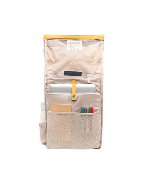Mochila enrollable unisex con cremallera e imanes - Lefrik - Mostaza Mostaza-2
