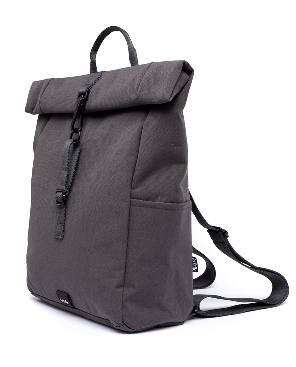 Mochila pequeña enrollable unisex con cremallera e imanes - Lefrik - Antracita / Gris Antracita / Gris-4