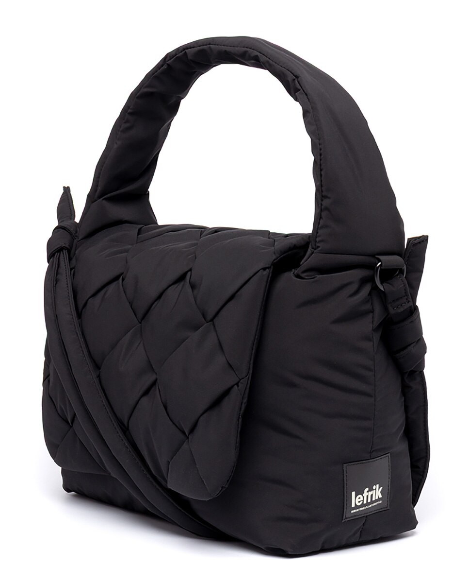 Bolso de hombro unisex acolchado con asa ajustable - Lefrik - Negro Negro-4