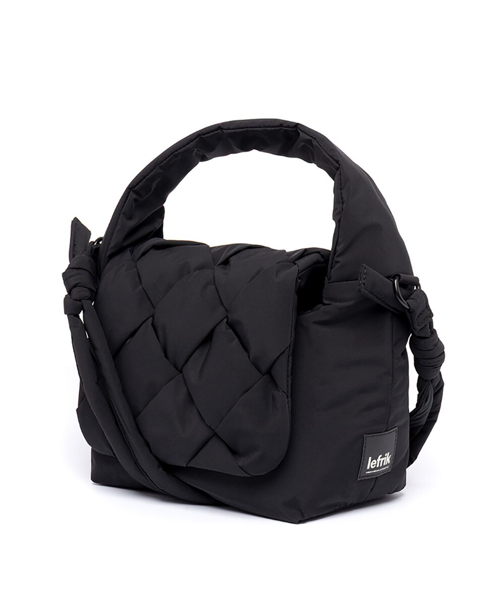 Bolso mini de hombro unisex acolchado con asa ajustable - Lefrik - Negro Negro-4