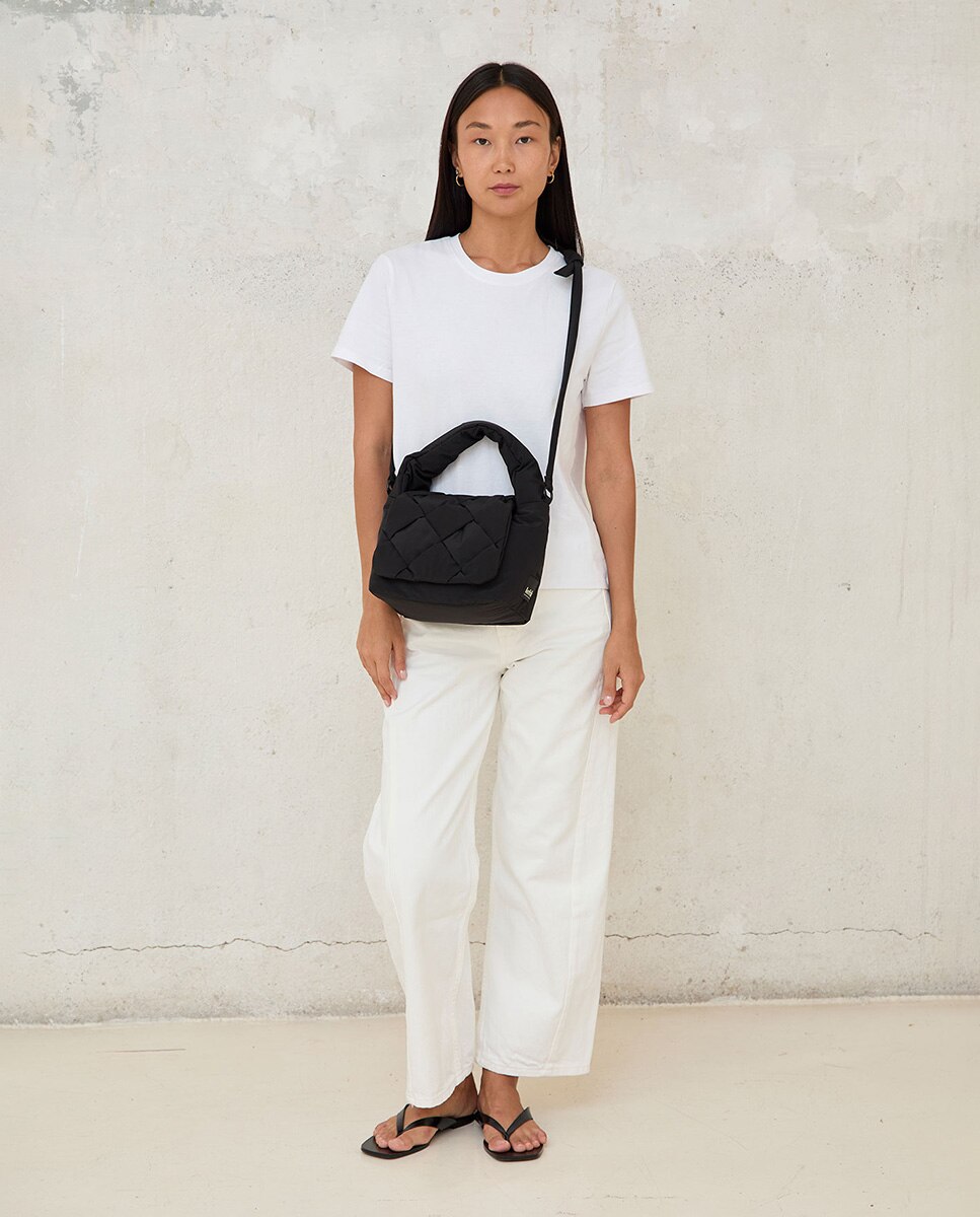 Bolso mini de hombro unisex acolchado con asa ajustable - Lefrik - Negro Negro-2