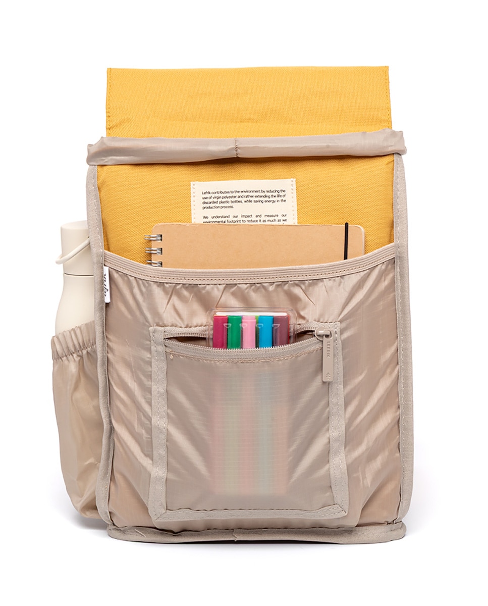 Mochila pequeña de mujer compacta y ligera - Lefrik - Mostaza Mostaza-3