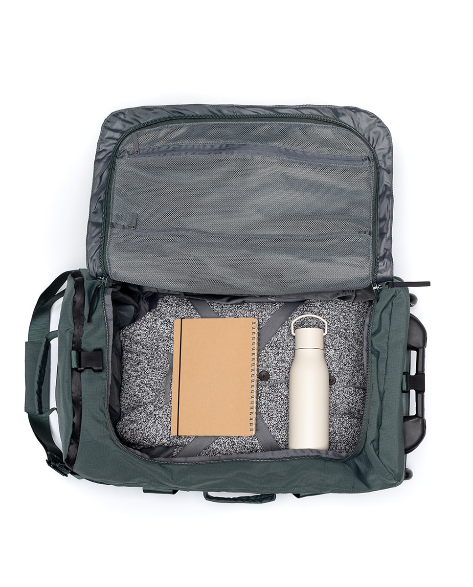Mochila-maleta plegable a tamaño cabina de gran capacidad. - Lefrik - Verde azulado Verde azulado-4