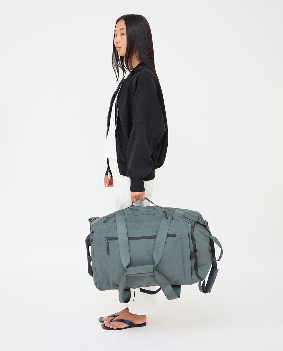 Mochila-maleta plegable a tamaño cabina de gran capacidad. - Lefrik - Verde azulado Verde azulado-2