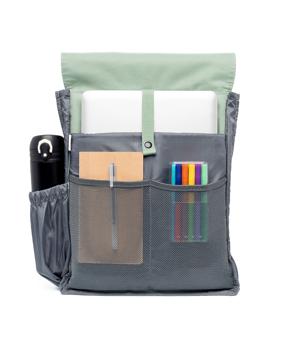 Mochila compacta unisex y funcional - Lefrik - Verde claro Verde claro-4
