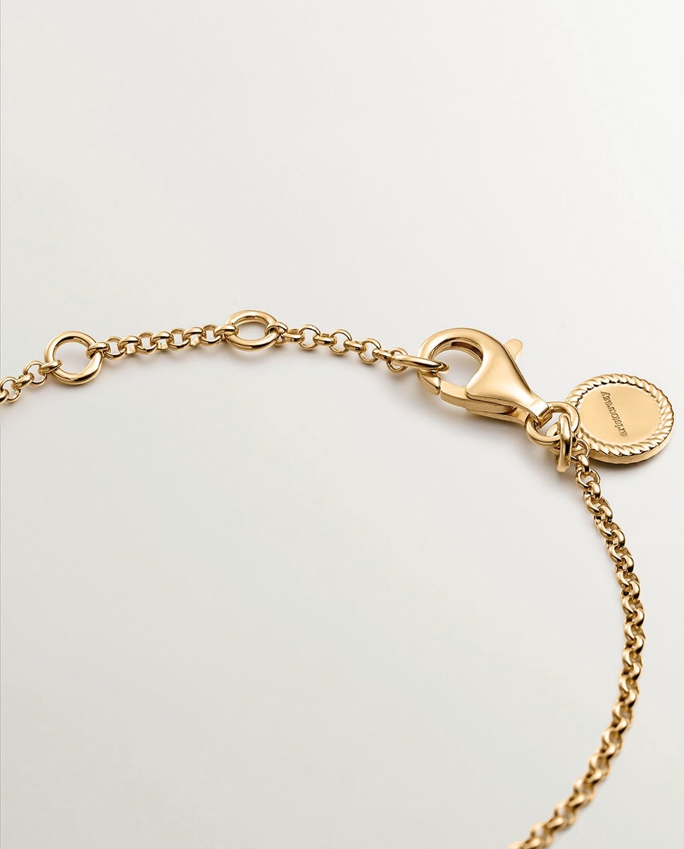 Pulsera de cadena de plata 925 bañada en oro amarillo de 18k con estrella - Dorado Dorado-7