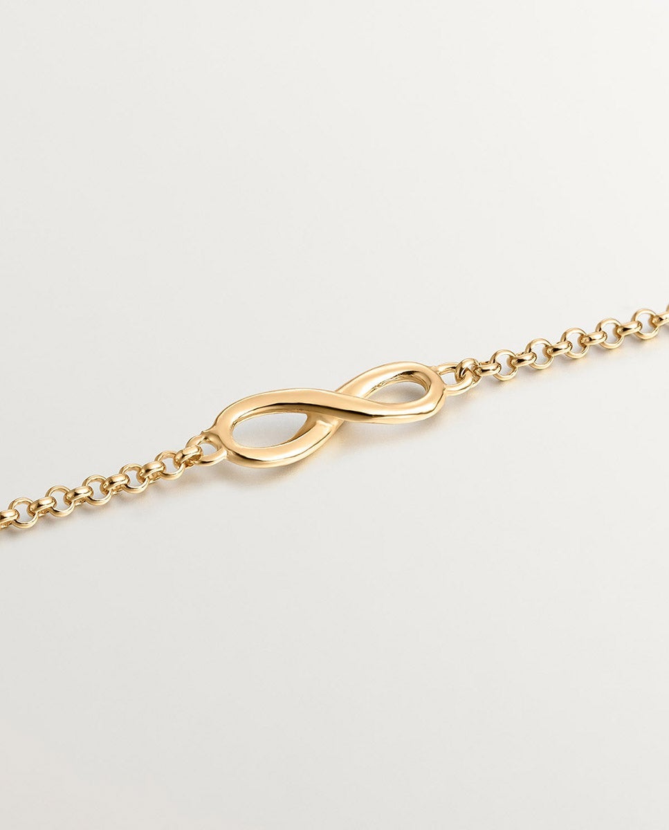 Pulsera de cadena de plata 925 bañada en oro amarillo con infinito - Aristocrazy - Dorado Dorado-3
