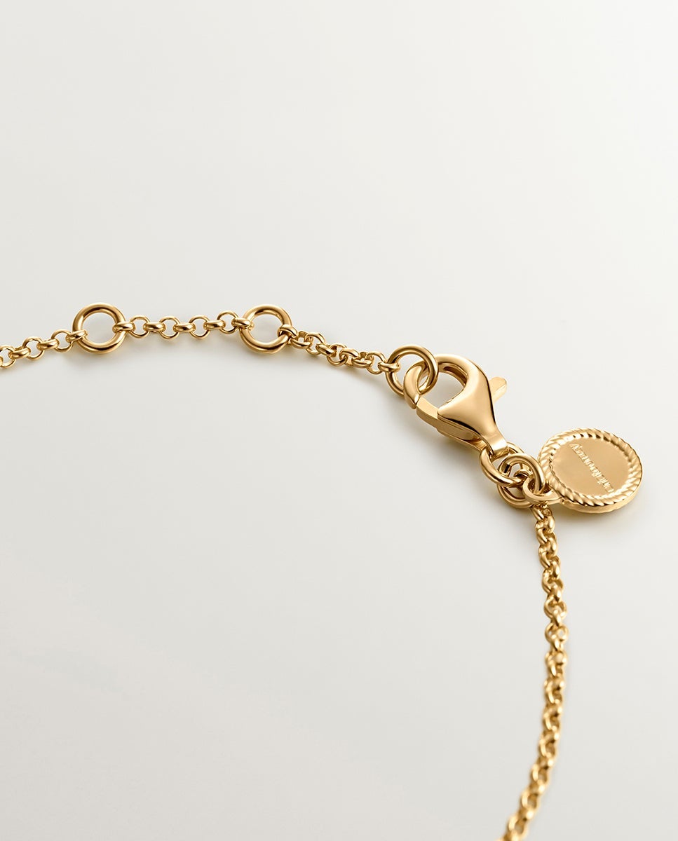 Pulsera de cadena de plata 925 bañada en oro amarillo de 18k con forma de tubo - Dorado Dorado-7