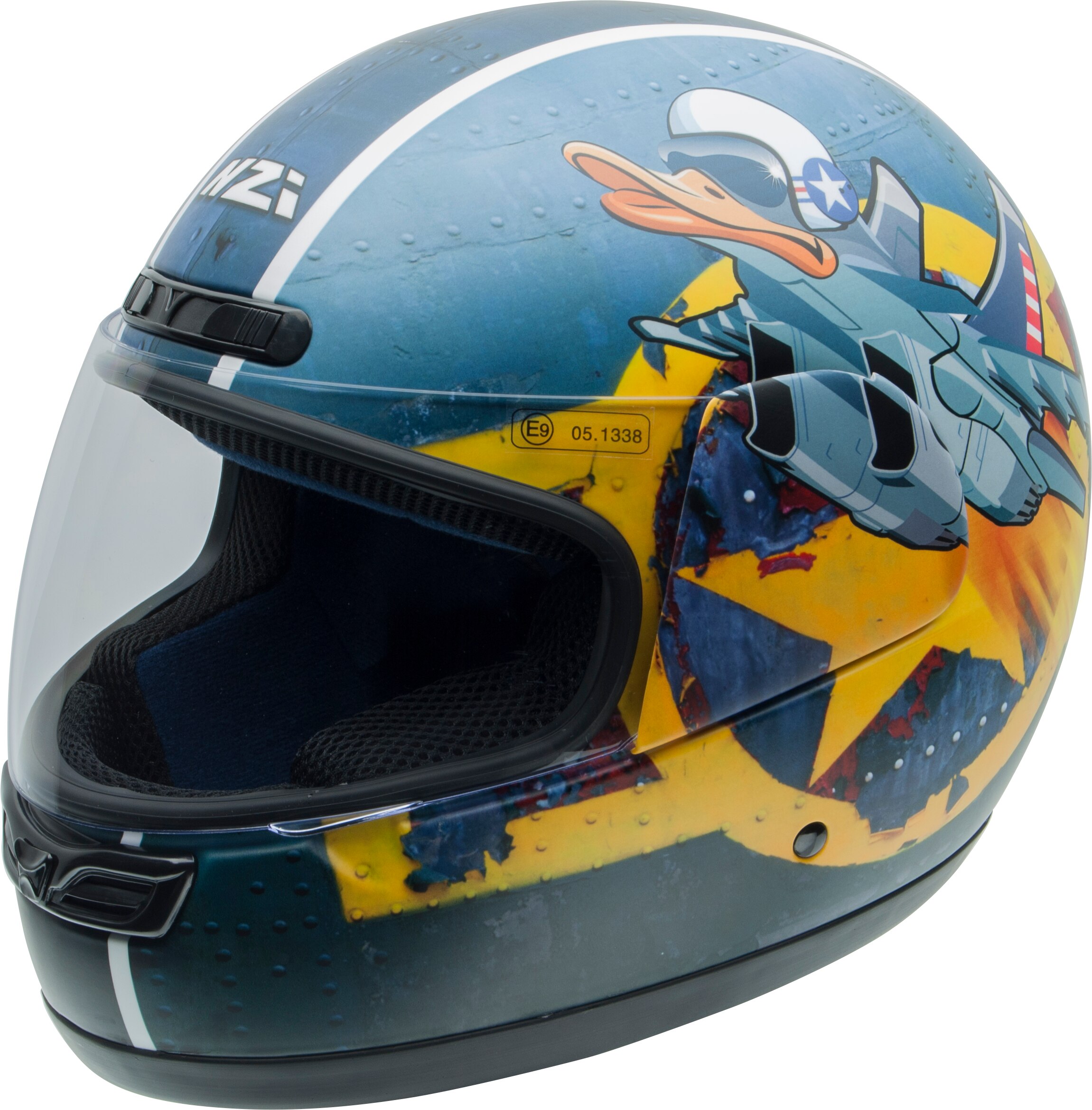 Casco de moto Integral activy junior NZI - Azul / Amarillo Azul / Amarillo-1