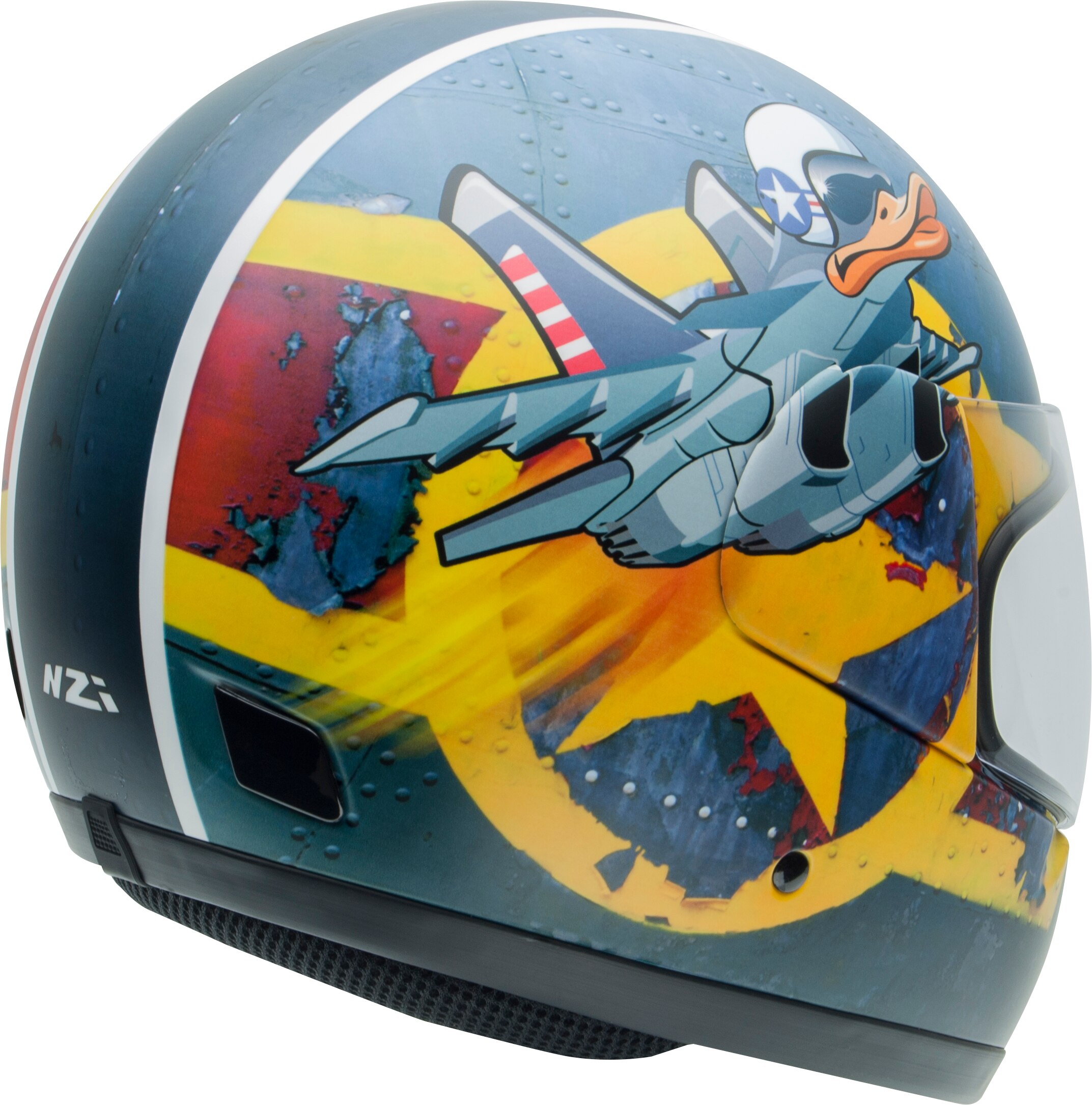 Casco de moto Integral activy junior NZI - Azul / Amarillo Azul / Amarillo-2